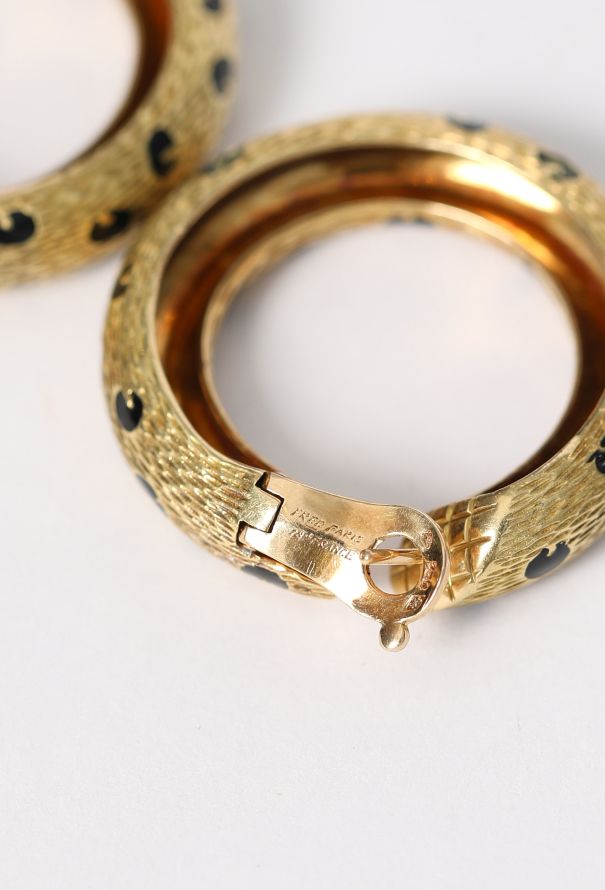 Fred Vintage 'Pattes de Panthère' 18K Yellow Gold Hoop Earrings - 6