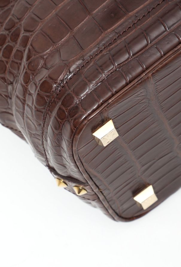 Brown Faux Leather Crocodile Alligator Shoulder Bag Purse - Etsy
