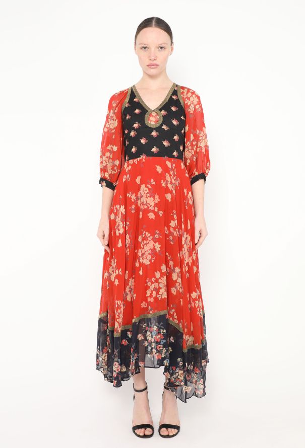 Thea Porter COLLECTOR 1972 Floral Muslin Dress - 1
