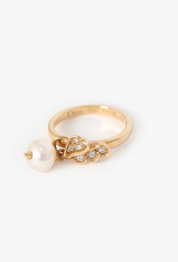 Dior 18k Yellow Gold, Pearl & Diamond Ring - 3 Dior 18k Yellow Gold, Pearl & Diamond Ring - 3