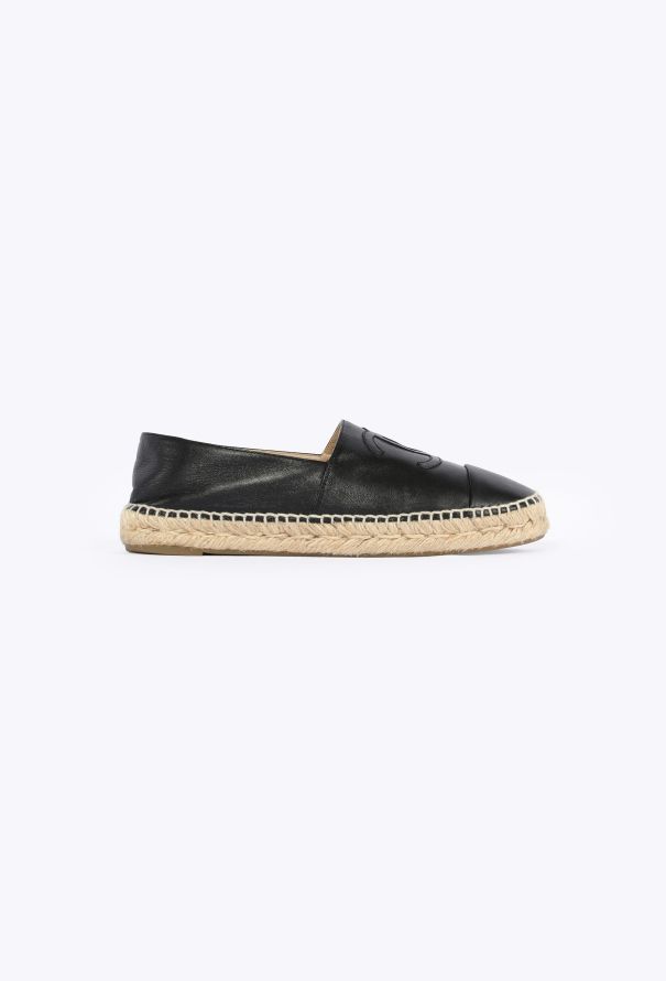 Chanel Leather 'CC' Espadrille Flats - 1