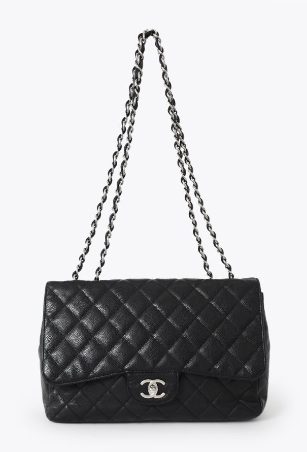 Chanel Black Caviar Jumbo Timeless Bag - 1