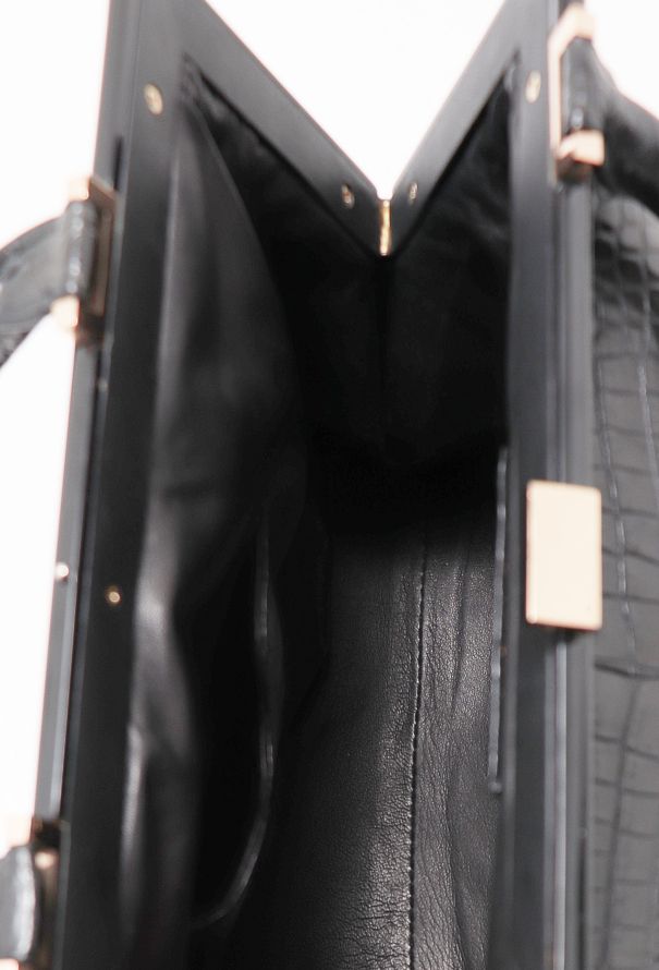Perrin Black Crocodile Bag - 11