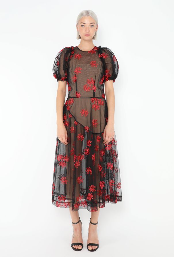 Simone Rocha S/S 2019 Embroidered Tulle Dress - 1