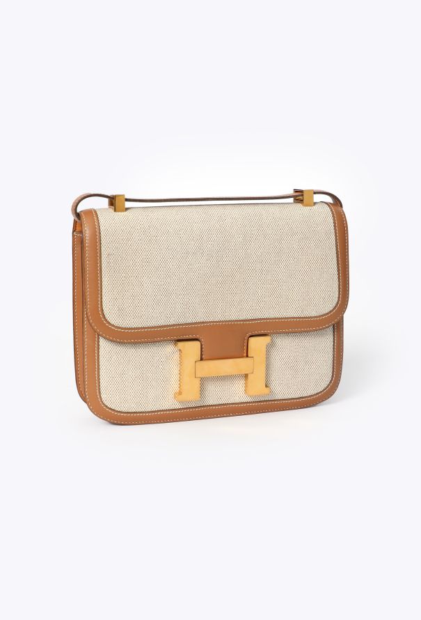 Hermès Vintage Toile & Gold Box Constance 23 - 3