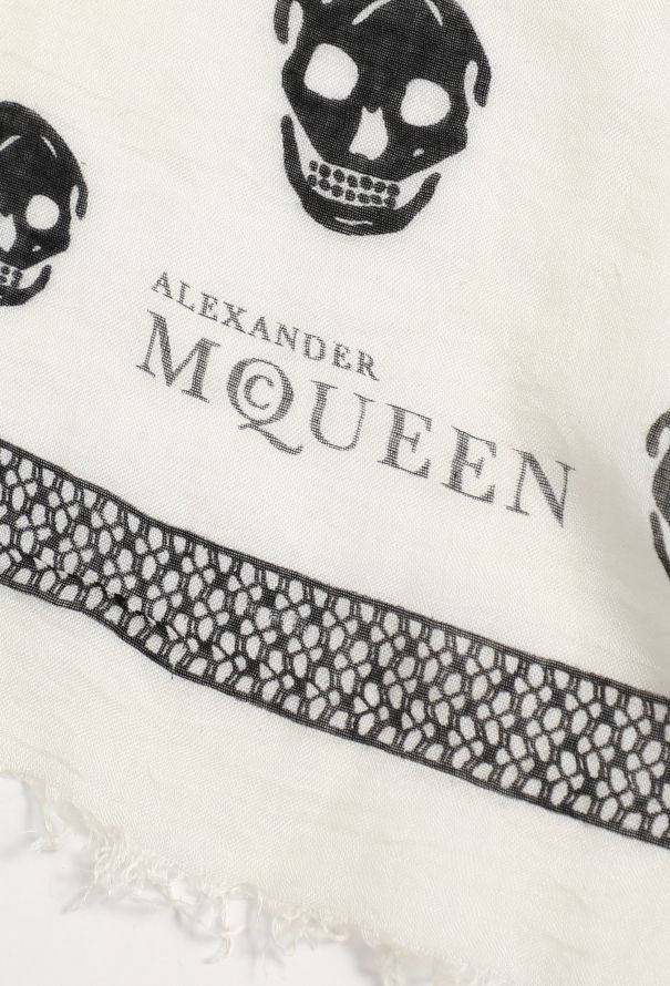 Alexander McQueen Bicolor Skull Print Scarf - 5