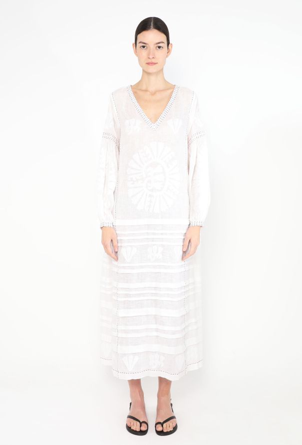 Vita Kin Embroidered Linen Kaftan - 1