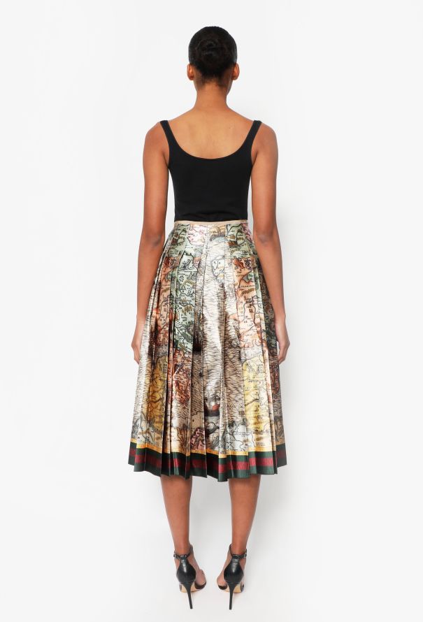 Gucci S/S 2016 'Carte de Tendre' Pleated Skirt - 4