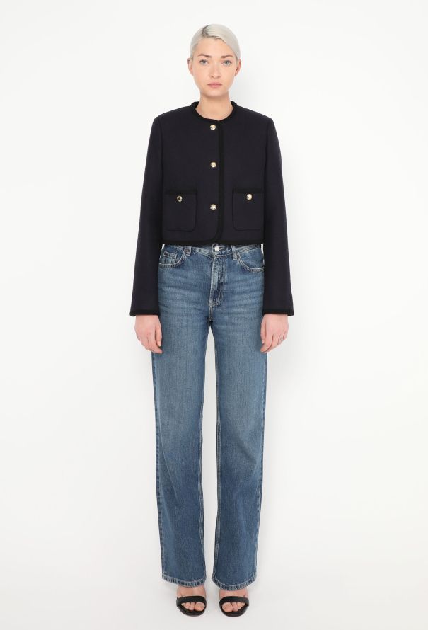 Miu Miu 2023 Navy Braided Trim Jacket - 3 Miu Miu 2023 Navy Braided Trim Jacket - 3
