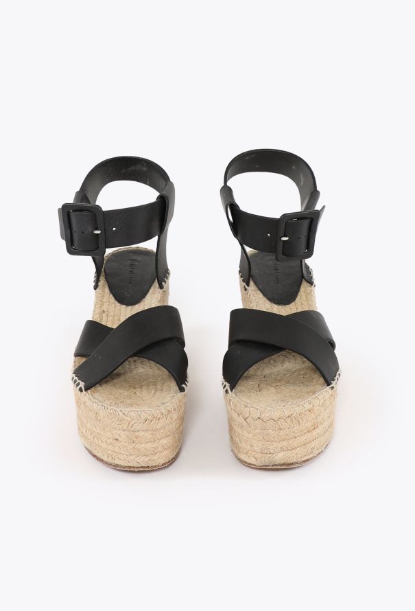 Céline Leather Espadrille Platforms - 2
