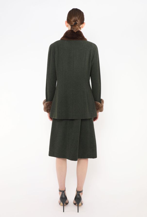 Chanel Late '80s Fur Trim Chevron Ensemble - 8