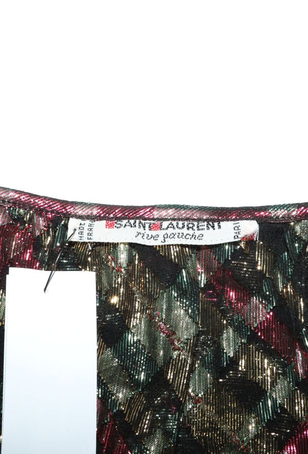 Saint Laurent Rare F/W 1980 Lamé Ruffled Blouse - 7