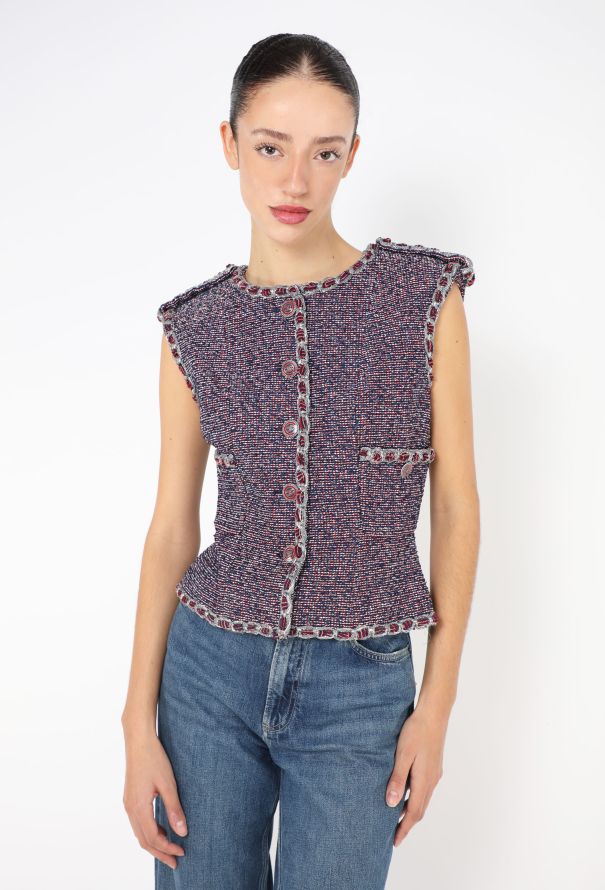 Chanel 2016 Tweed 'CC' Épaulette Vest - 1