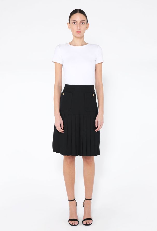 Chanel '80s Wool Pleated Skirt - 2