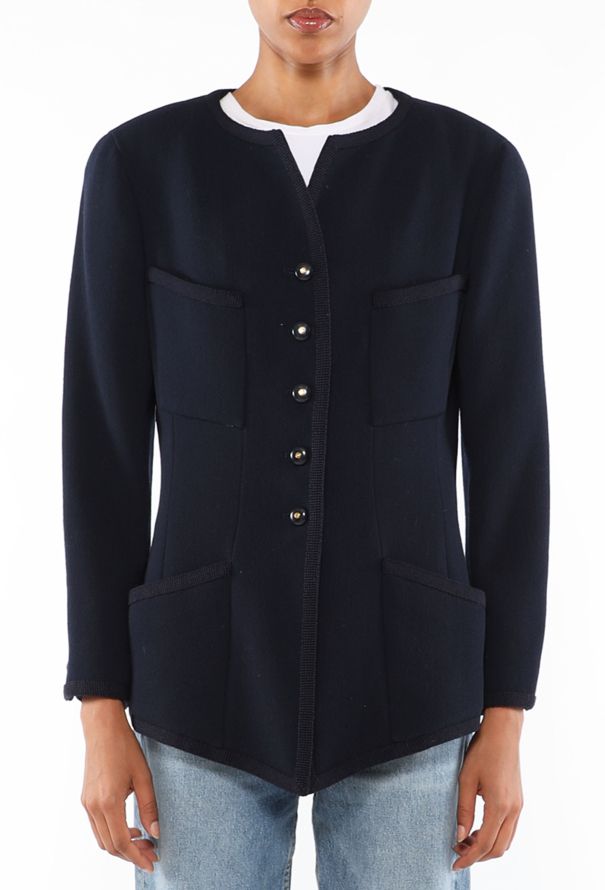 Chanel Collarless Braided Trim Jacket, 1992 - 1