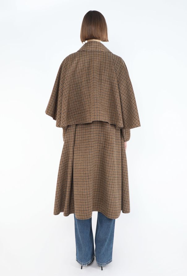 Céline '70s Calèche Belted Capelet Coat - 7