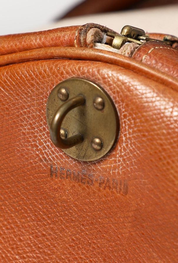 Hermès 1970s Toile H & Calfskin RD Travel Bag - 12 Hermès 1970s Toile H & Calfskin RD Travel Bag - 12