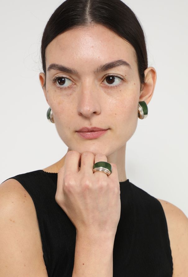 Vintage Fine Jewelry Puiforcat 18k Yellow Gold, Silver & Jade Ring - 2 Vintage Fine Jewelry Puiforcat 18k Yellow Gold, Silver & Jade Ring - 2
