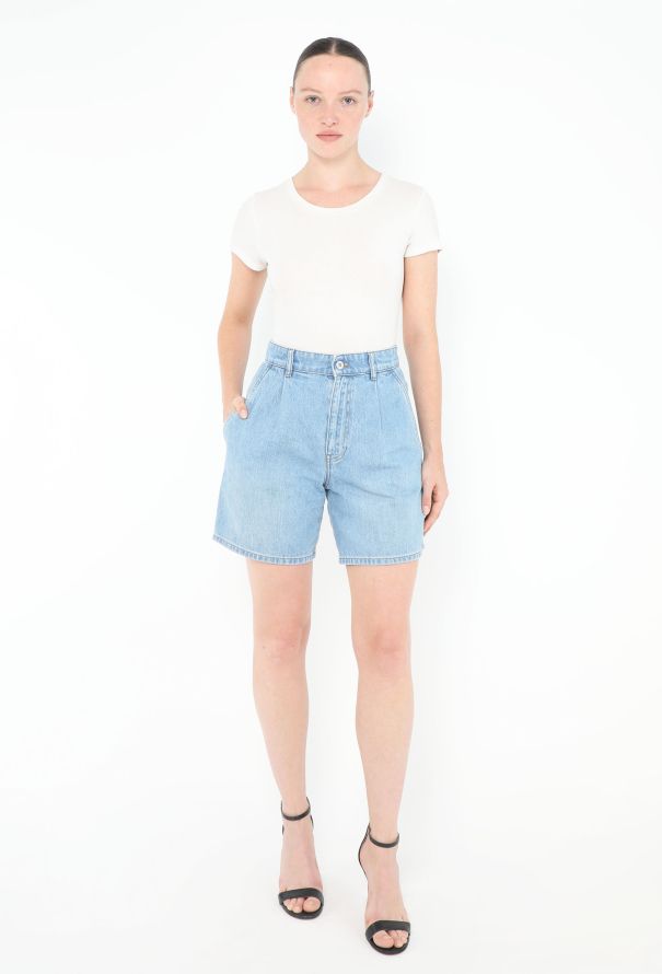 Miu Miu 2024 Denim Logo Shorts - 1