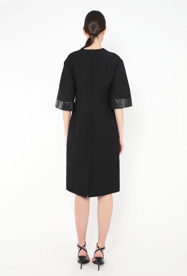 Valentino 2021 Leather Trim Silk Dress - 4