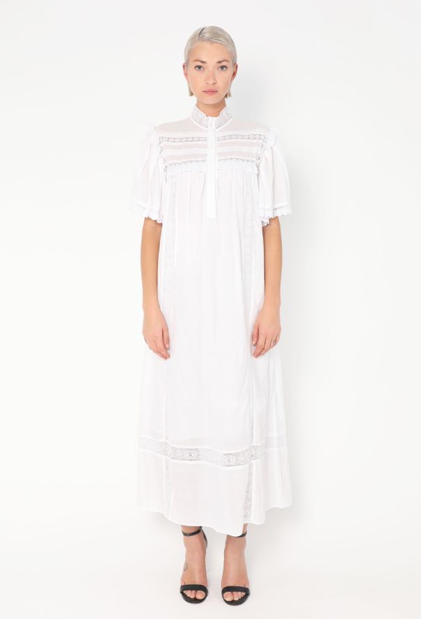 Handmade Cotton Lace Trim Dress - 1