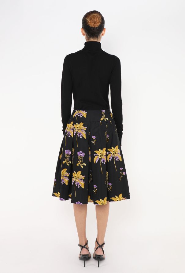 Prada Resort 2008 Floral Taffeta Skirt - 5