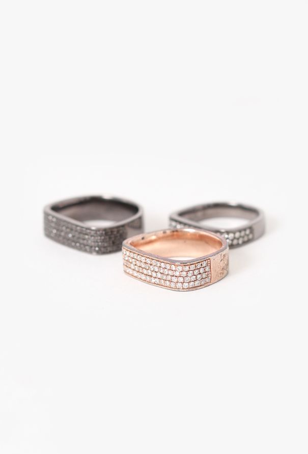 Modern Fine Jewelry AS29 18K Black & Rose Gold Diamond Rings Set - 6