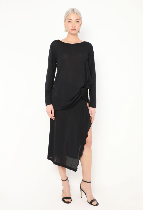 Yohji Yamamoto 1994 Jersey Wrap Slit Ensemble - 2 Yohji Yamamoto 1994 Jersey Wrap Slit Ensemble - 2