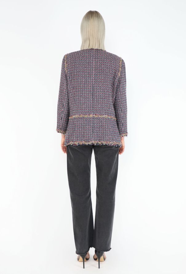 Chanel 2008 Chainlink Trim Tweed Jacket - 4