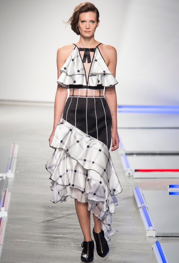 Rodarte S/S 2014 Ruffled Plaid Silk Dress - 2