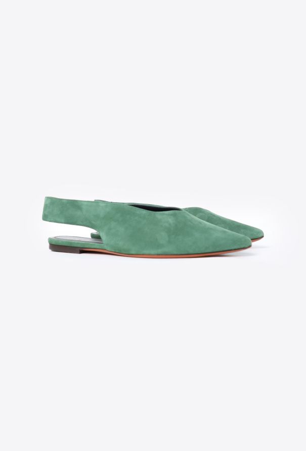 Céline Pointed Suede Slingback Flats - 3