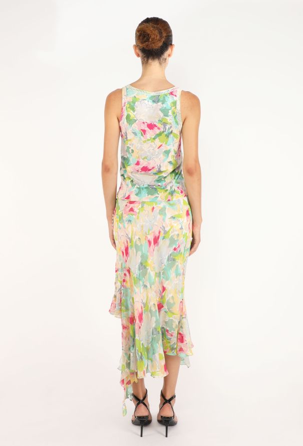 John Galliano Floral 3-Piece Chiffon Ensemble, 2005 - 10