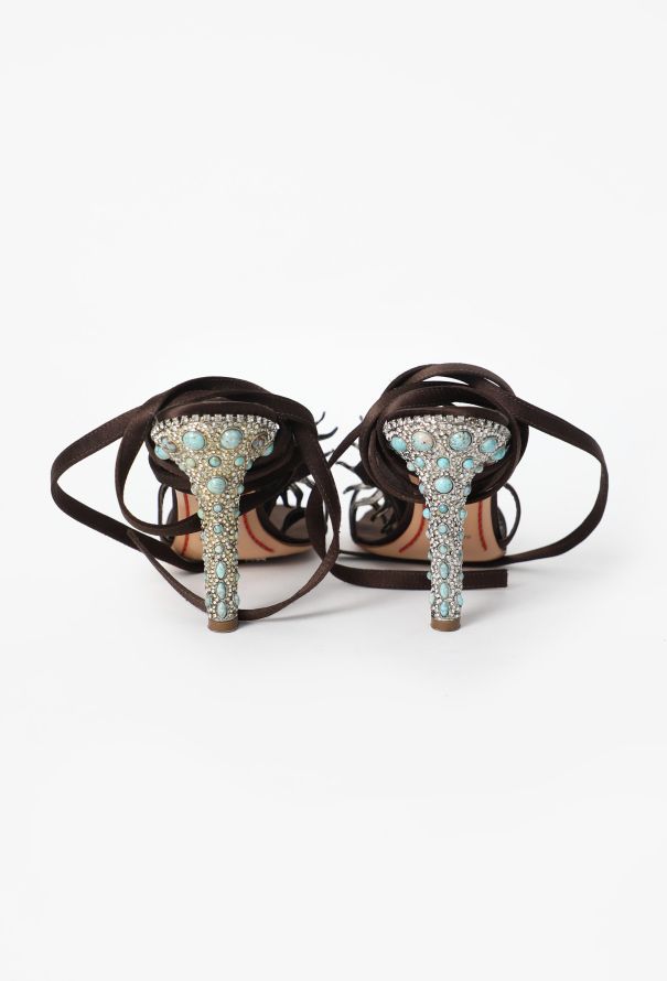 Valentino Rare S/S 2002 Turquoise Sandal Pumps - 5