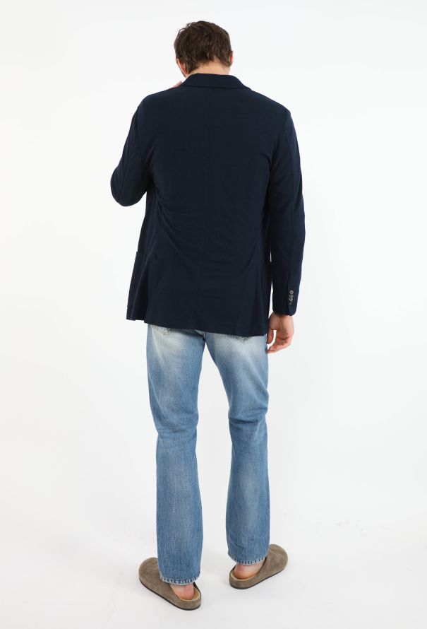 Loro Piana Navy Grain de Poudre Blazer - 3