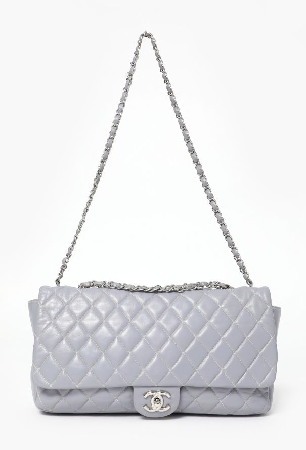 Chanel Maxi Grey Classic Quilted Flap Bag - 2 Chanel Maxi Grey Classic Quilted Flap Bag - 2