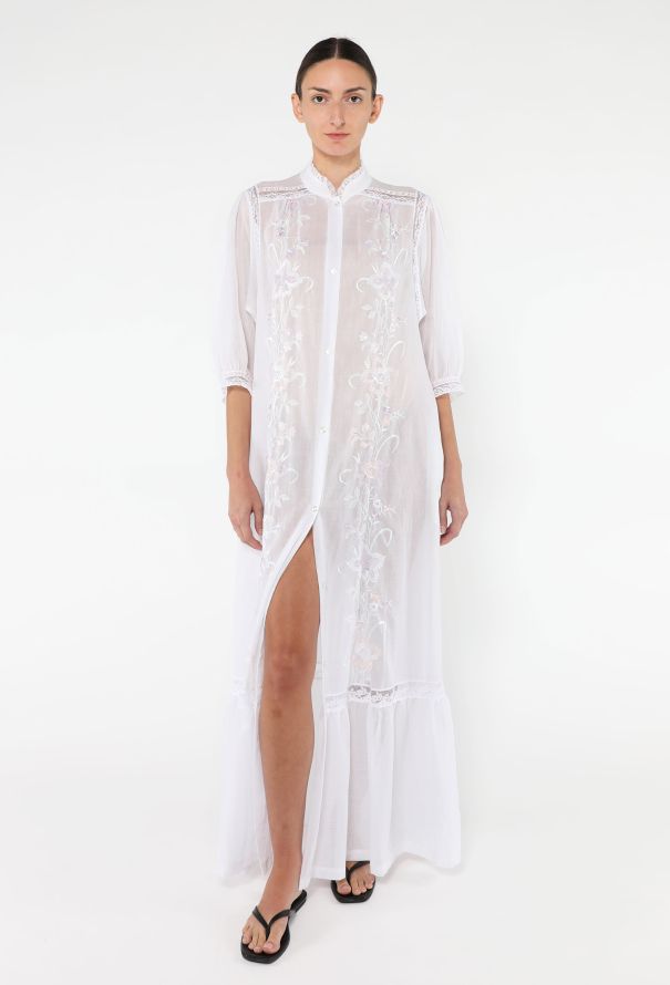 Dior Vintage Embroidered Voile Kaftan - 1
