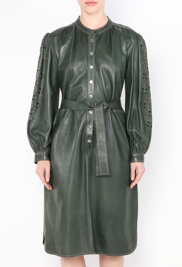 Jean Muir Belted Leather Dress, 1970s - 4