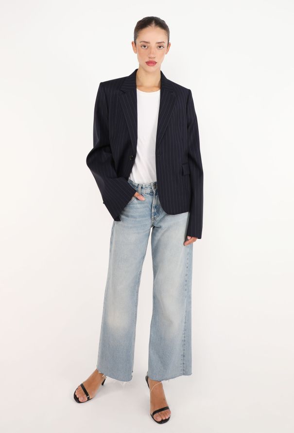 Loewe Extended-Sleeve Pinstripe Blazer, S/S 2025 - 5