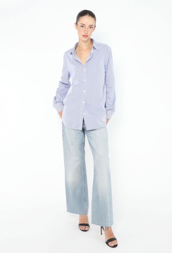 Céline Classic Cotton Pinstripe Shirt - 1