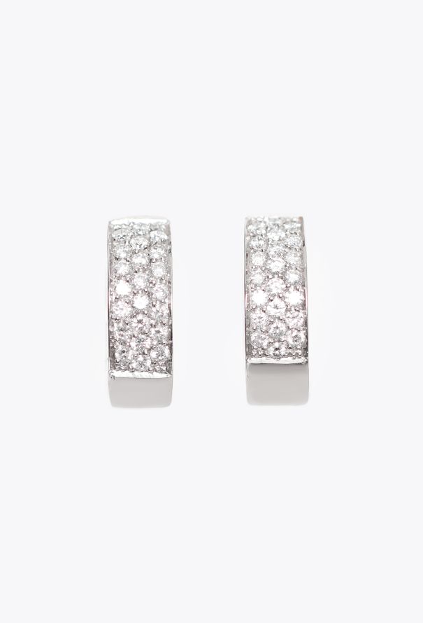 Modern Fine Jewelry 18K White Gold & Diamond Earrings - 1