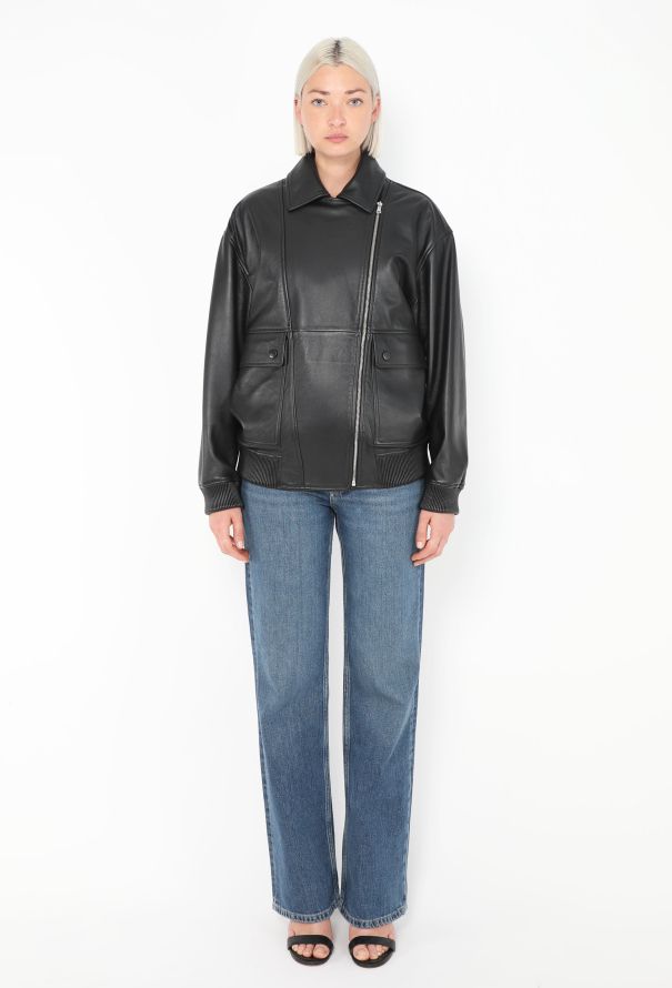 Yves Salomon Leather Bomber Jacket - 2