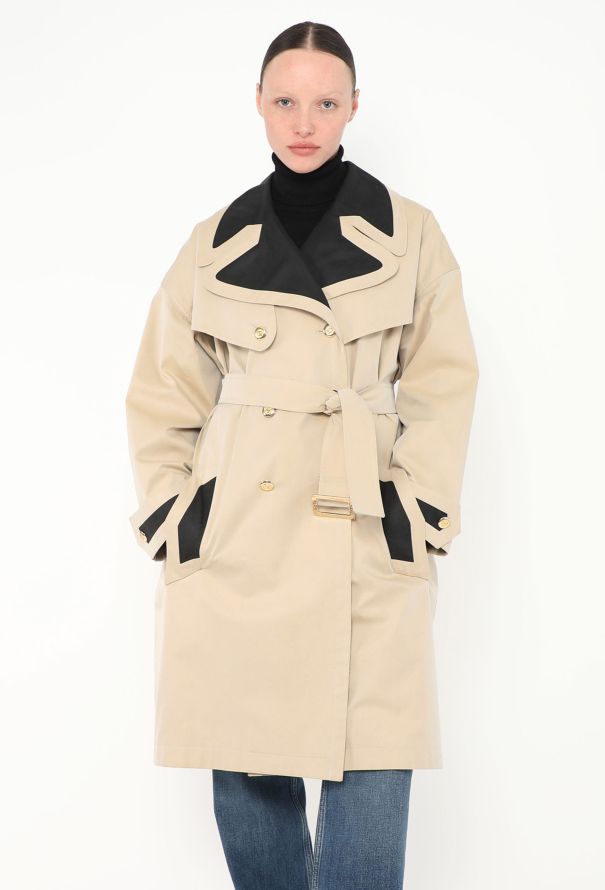 Chanel '90s Bicolor Belted Trench Coat - 1