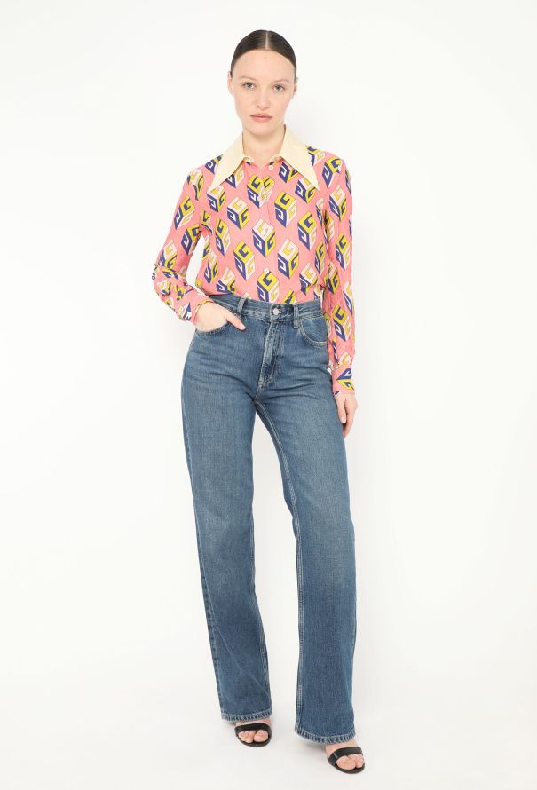 Gucci S/S 2017 Silk Jacquard 'GG' Shirt - 4 Gucci S/S 2017 Silk Jacquard 'GG' Shirt - 4