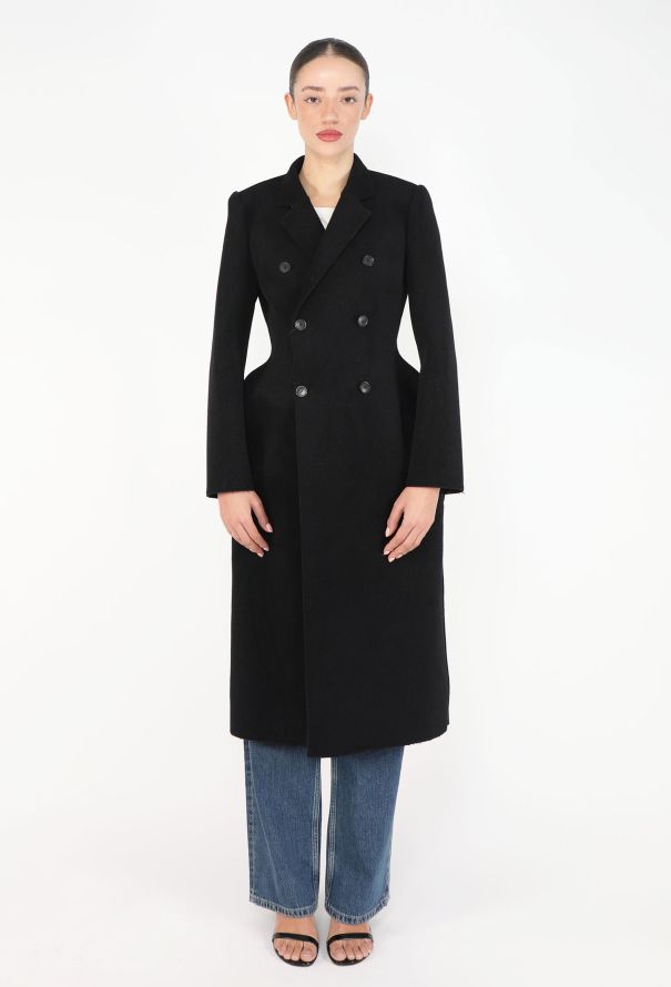 Balenciaga 2018 Brushed Velvet Hourglass Coat - 1