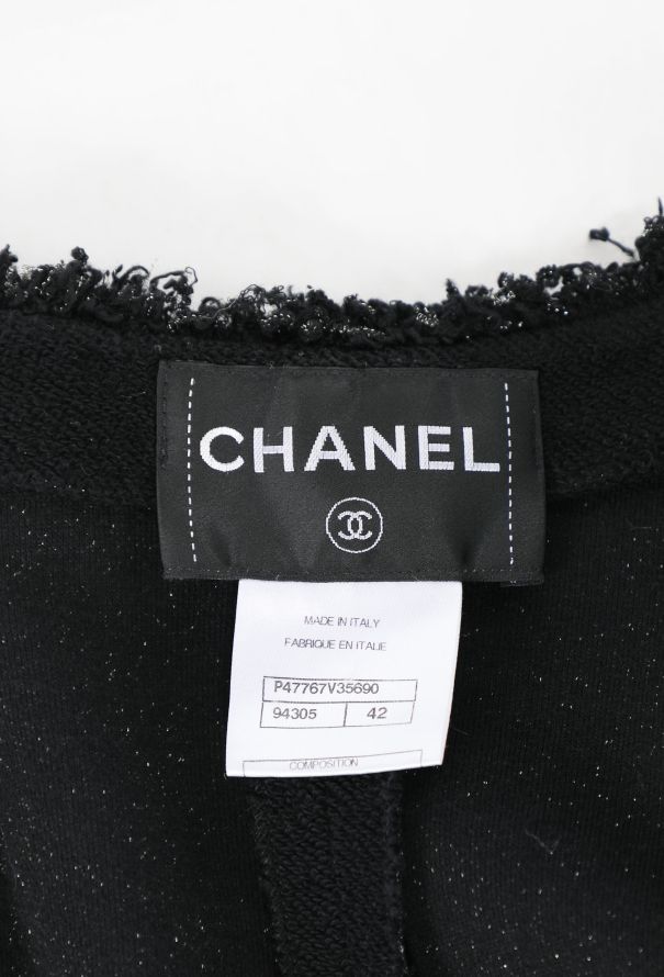 Chanel 2014 Terrycloth and Pearl Embellished Wrap Jacket - 7