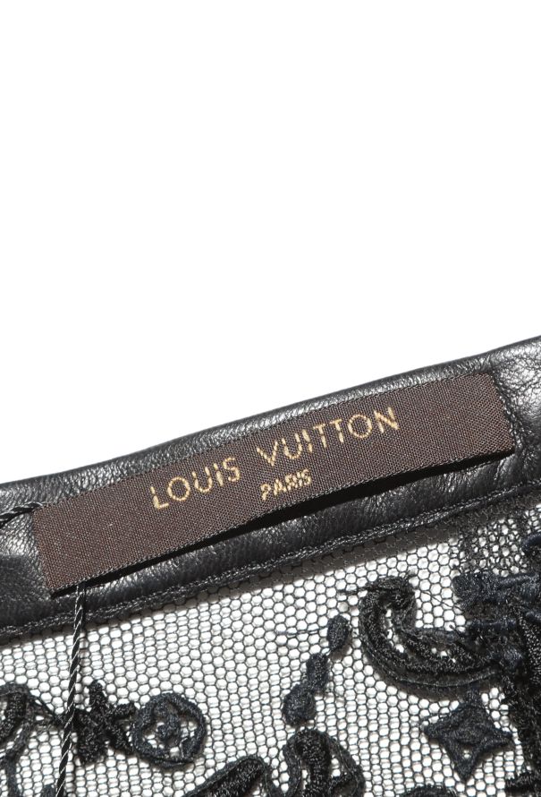 Louis Vuitton Embroidered Lambskin Lace Skirt - 5