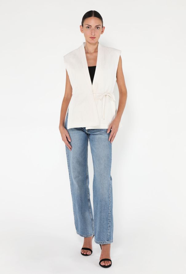 Céline S/S 2011 Linen Kimono Vest - 3