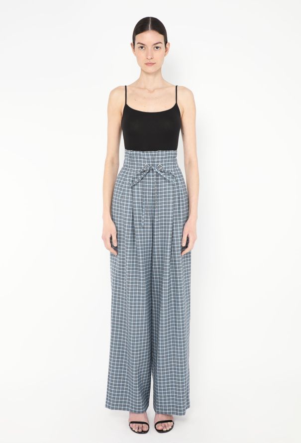 Rodarte Plaid Wide-Leg Bustier Ensemble - 4