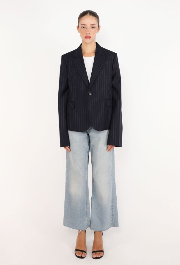 Loewe Extended-Sleeve Pinstripe Blazer, S/S 2025 - 3