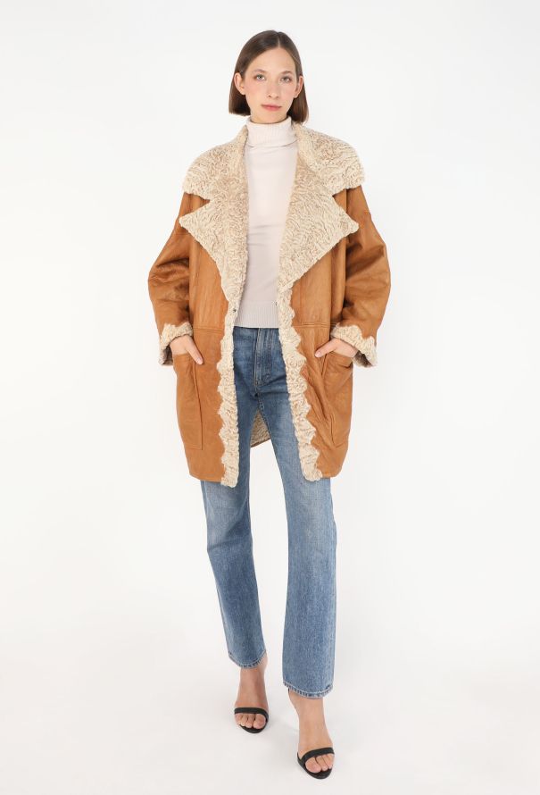 Dior Vintage Belted Shearling Coat - 5